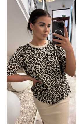 BC567 T-shirt Bocca Beżowa Panterka