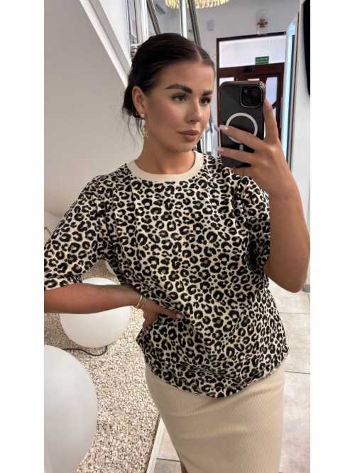 BC567 T-shirt Bocca Beżowa Panterka