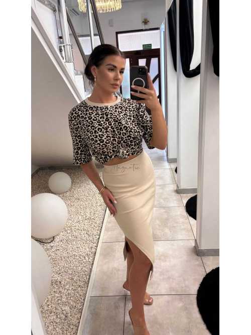 BC567 T-shirt Bocca Beżowa Panterka