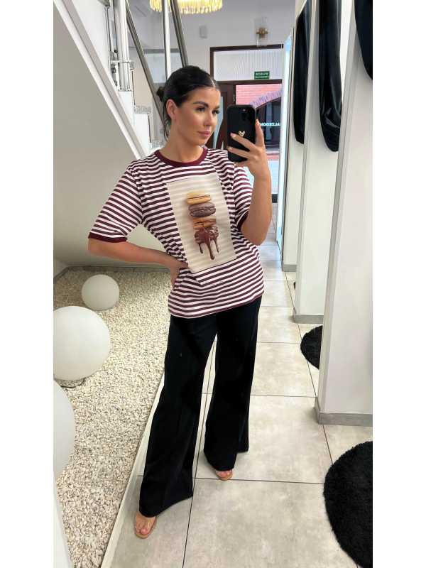 BC569 Eleganckie Spodnie Dresowe Punto Czarne