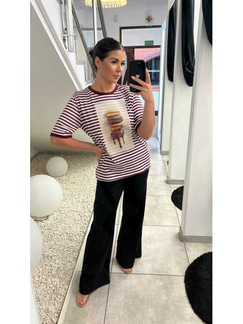 BC569 Eleganckie Spodnie Dresowe Punto Czarne