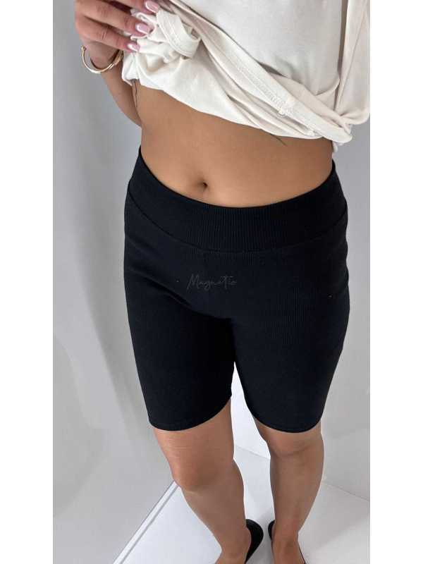 BC542 Elastyczne Kolarki Prążek Bawełna Czarne