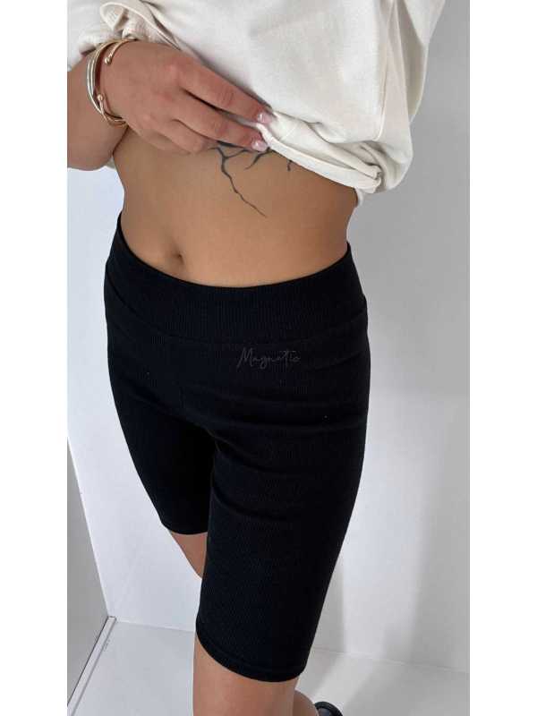 BC542 Elastyczne Kolarki Prążek Bawełna Czarne