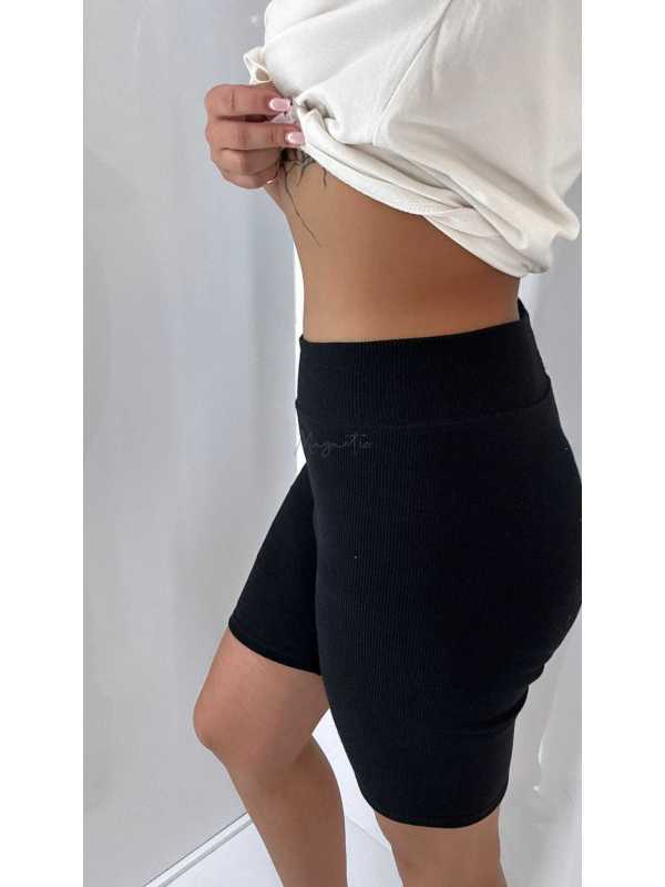 BC542 Elastyczne Kolarki Prążek Bawełna Czarne