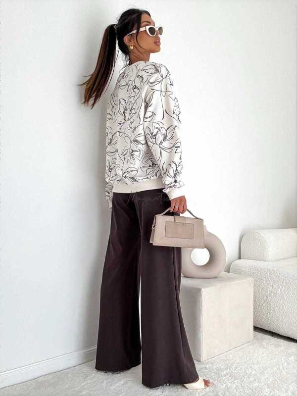 BC566 Bluza Oversize Bocca Ecru + Kwiatki