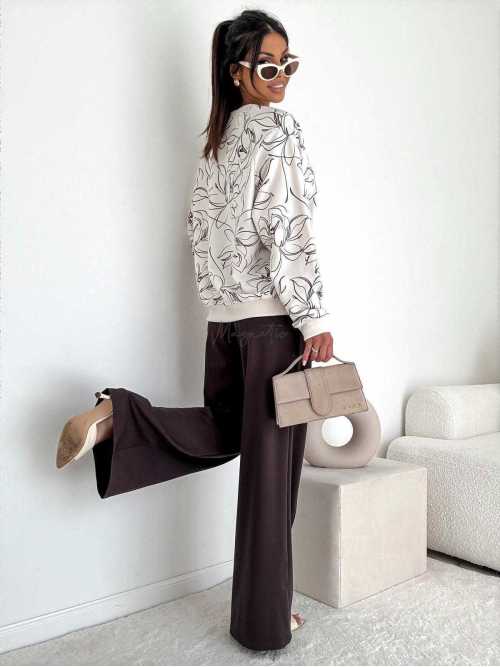 BC566 Bluza Oversize Bocca Ecru + Kwiatki