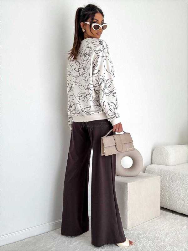 BC566 Bluza Oversize Bocca Ecru + Kwiatki