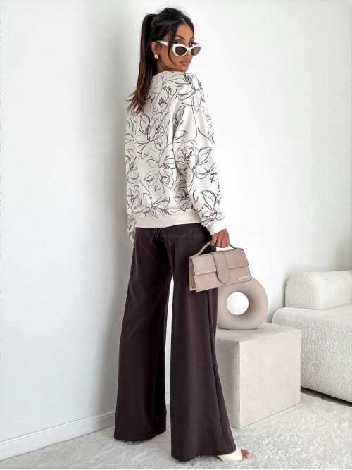 BC566 Bluza Oversize Bocca Ecru + Kwiatki