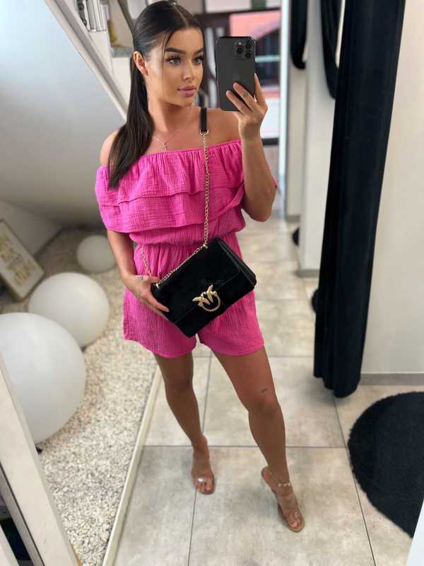 CH589 Kombinezon Hiszpanka Muślin Fuksja