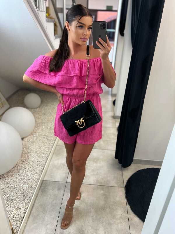 CH589 Kombinezon Hiszpanka Muślin Fuksja