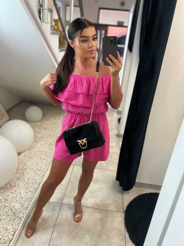 CH589 Kombinezon Hiszpanka Muślin Fuksja