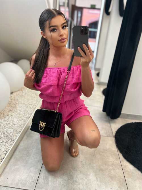 CH589 Kombinezon Hiszpanka Muślin Fuksja