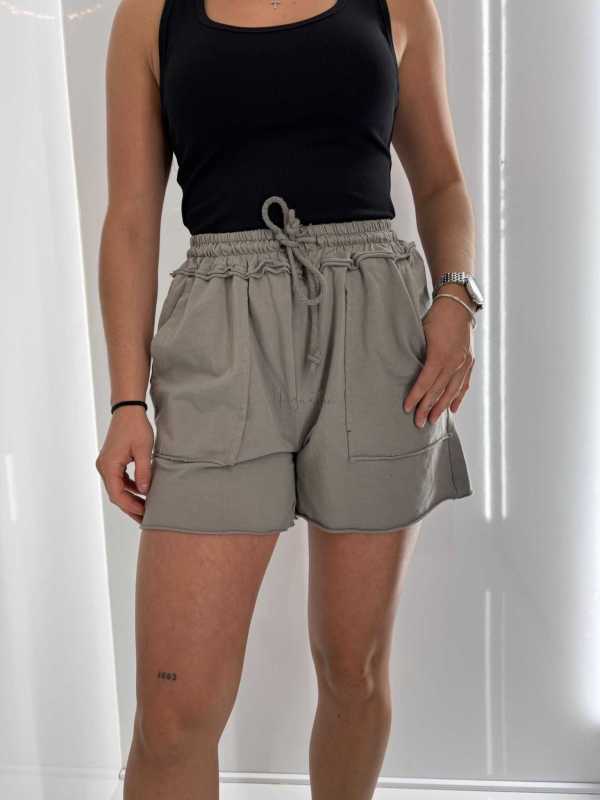 CH574 Szorty Spodenki Damskie Bawełniane Szare
