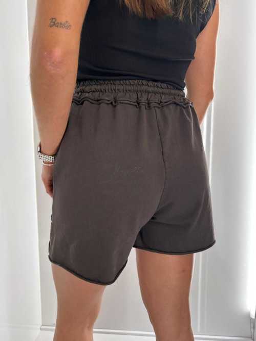 CH574 Szorty Spodenki Damskie Bawełniane Czekolada