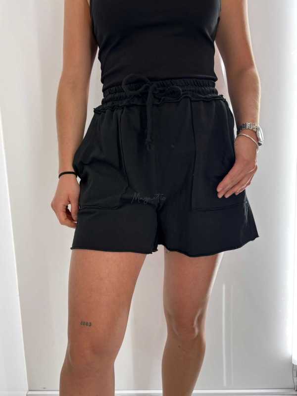 CH575 Szorty Spodenki Damskie Bawełniane Czarne