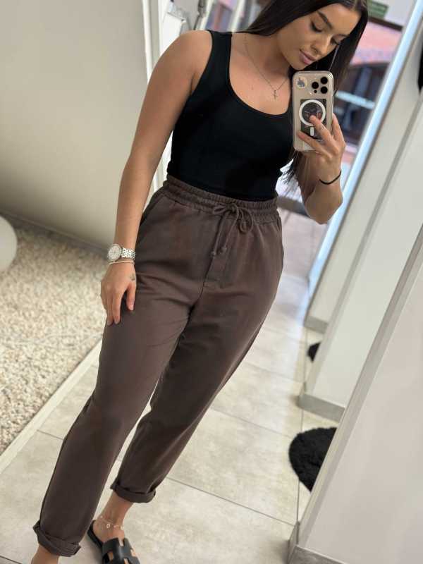 CH577 Spodnie Dresowe Wiya Italy Czekolada