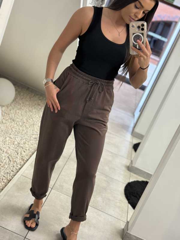 CH577 Spodnie Dresowe Wiya Italy Czekolada