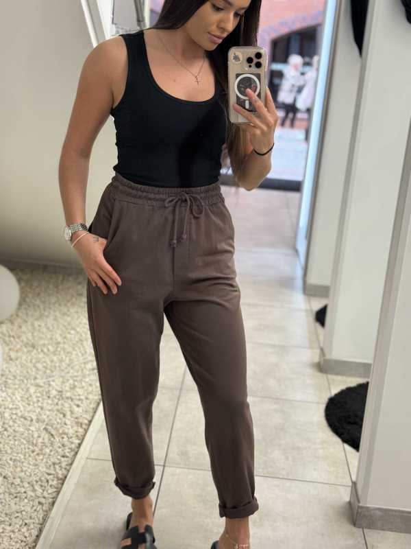 CH577 Spodnie Dresowe Wiya Italy Czekolada