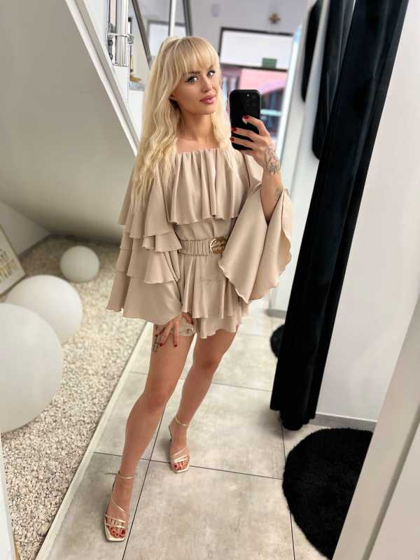 ML520 Kombinezon ESPANIOL Szeroki Rękaw Beżowy