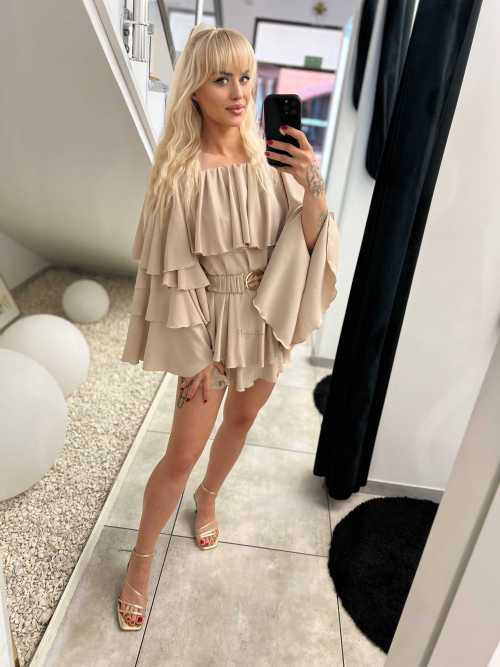 ML520 Kombinezon ESPANIOL Szeroki Rękaw Beżowy