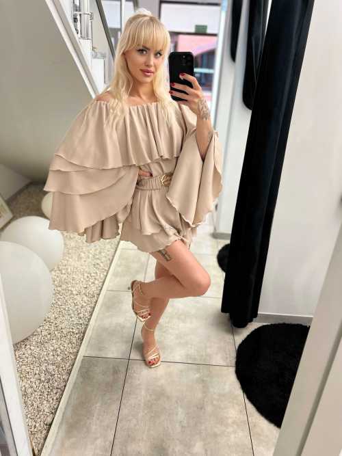 ML520 Kombinezon ESPANIOL Szeroki Rękaw Beżowy