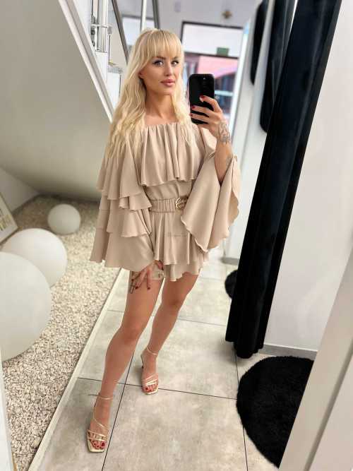 ML520 Kombinezon ESPANIOL Szeroki Rękaw Beżowy