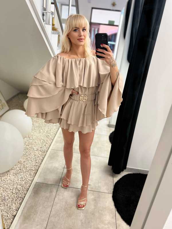 ML520 Kombinezon ESPANIOL Szeroki Rękaw Beżowy