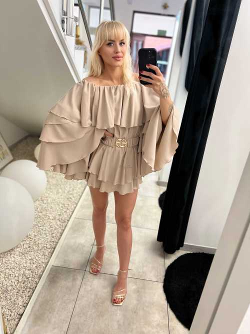 ML520 Kombinezon ESPANIOL Szeroki Rękaw Beżowy