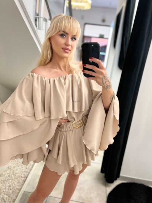 ML520 Kombinezon ESPANIOL Szeroki Rękaw Beżowy