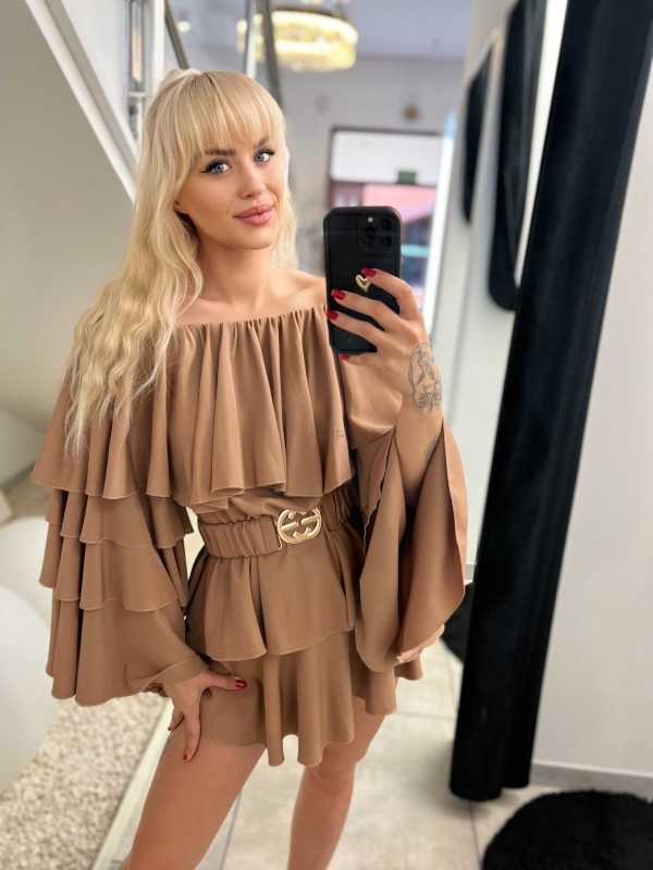 ML520 Kombinezon ESPANIOL Szeroki Rękaw Mocca