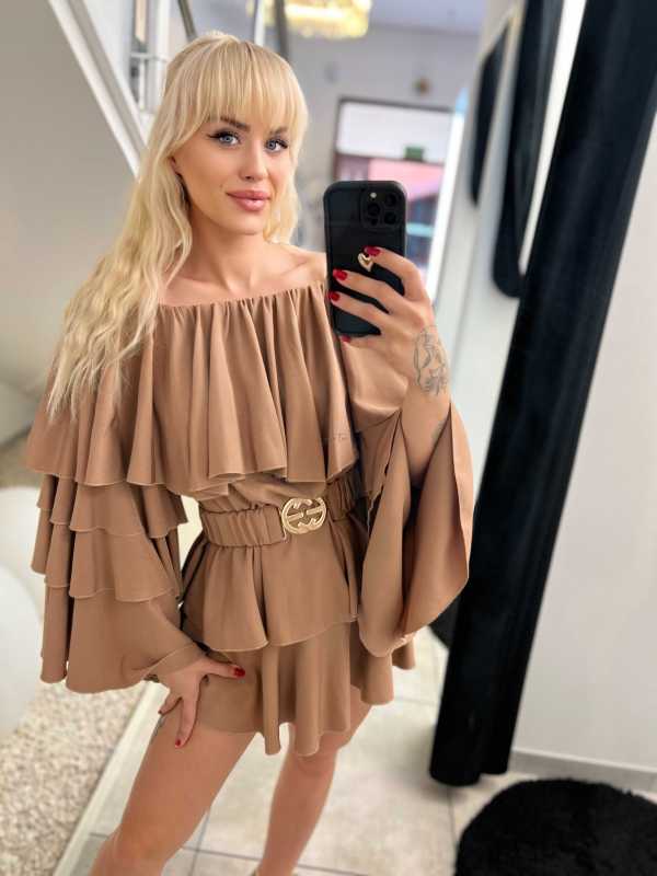 ML520 Kombinezon ESPANIOL Szeroki Rękaw Mocca