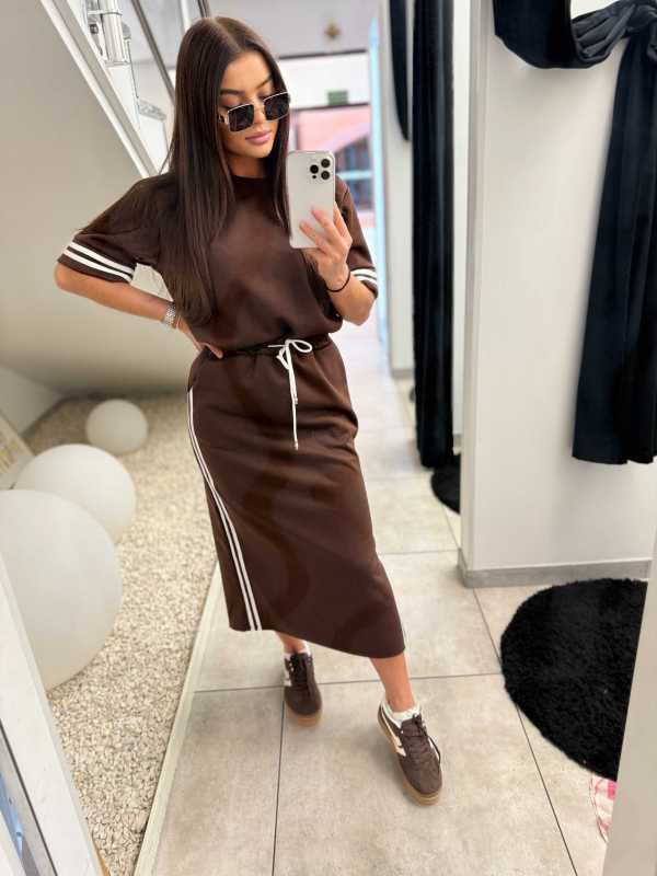 NB644 Komplet Masełkowy ze Spódnicą Czekolada