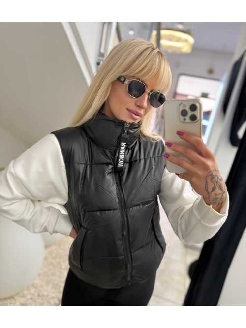 NB322 Kamizelka Pikowana Czarna