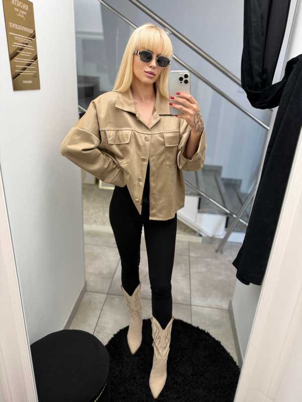 K632 Kurtka Katanka Zamszowa Oversize Mocca