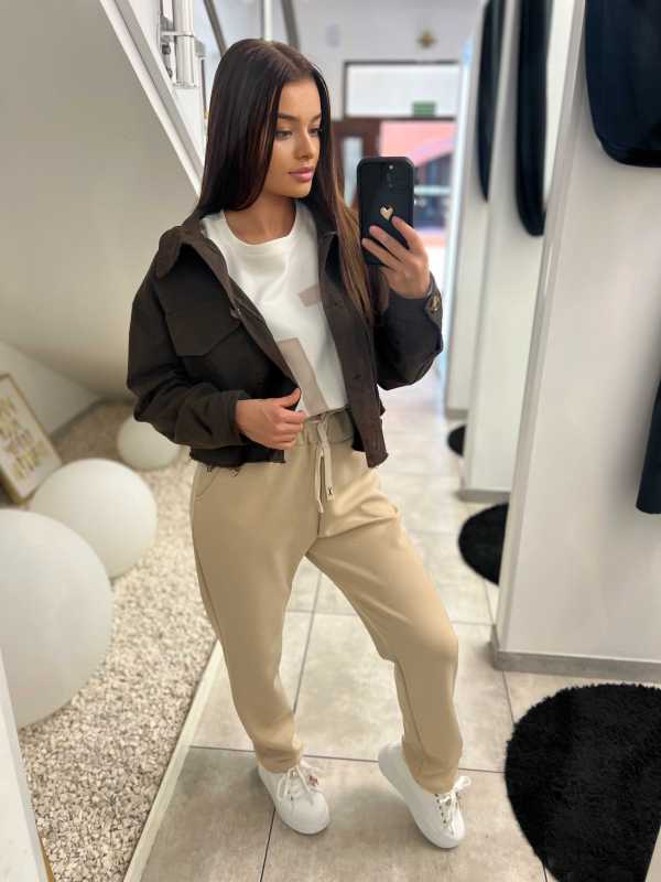 K614 Kurtka Katanka Oversize Czekolada