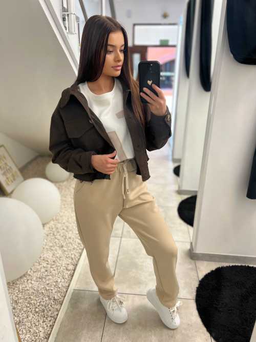 K614 Kurtka Katanka Oversize Czekolada