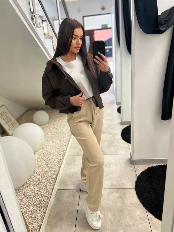 K614 Kurtka Katanka Oversize Czekolada