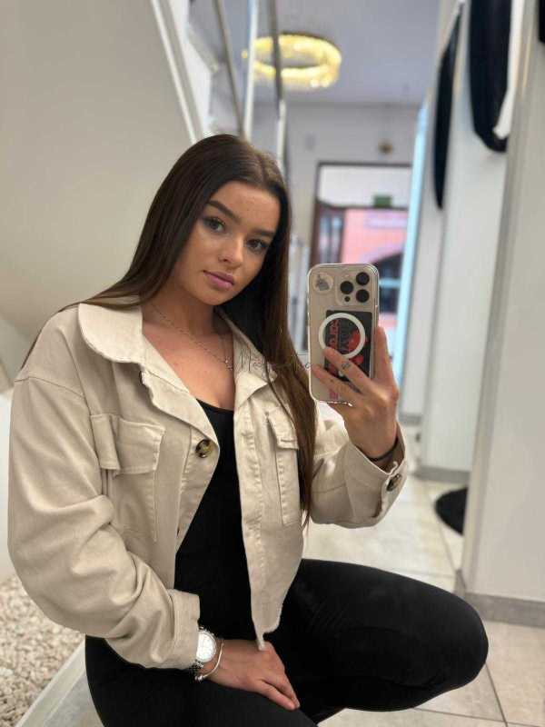 K614 Kurtka Katanka Oversize Jasny Beż