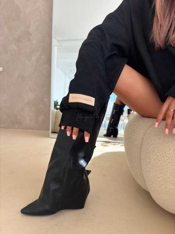 MM665 Dresowa Bluza Mia Maison Suede Czarna