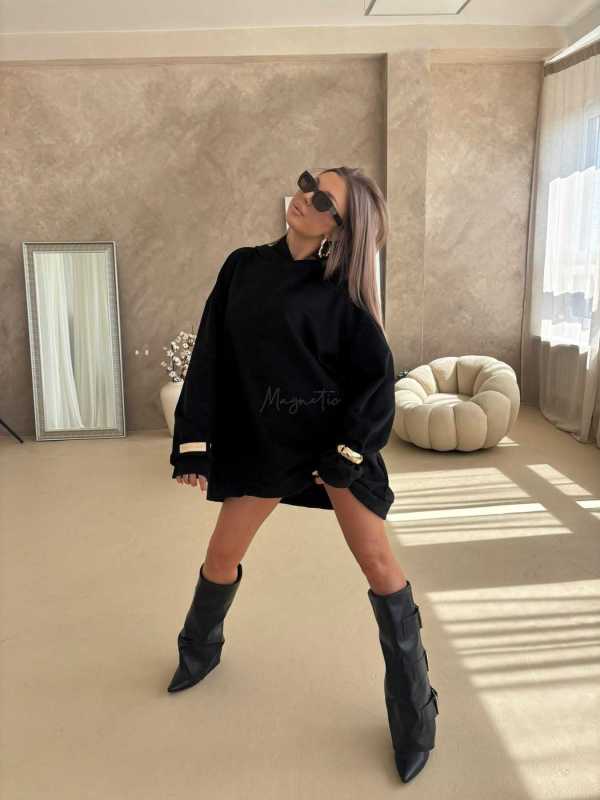 MM665 Dresowa Bluza Mia Maison Suede Czarna