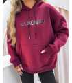 LM861 Dresowa Bluza La Monne Shine Bordo