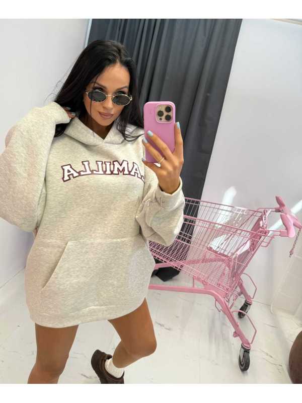 LM891 Dresowa Bluza La Milla Logo Szara