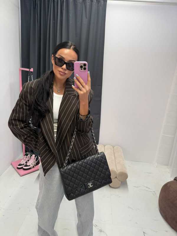 LM951 Marynarka La Milla Czekoladowa w Paski