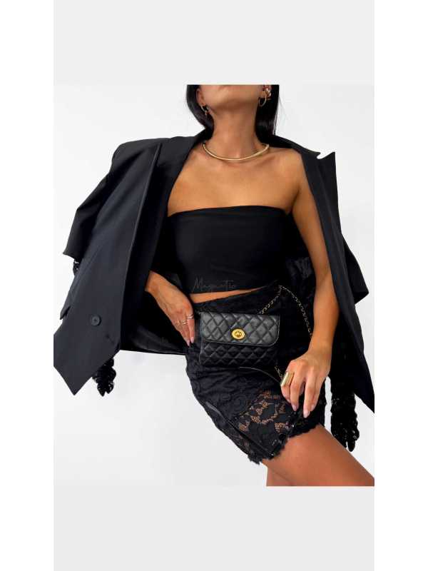 LM947 Top Opaska na biust  Czarna