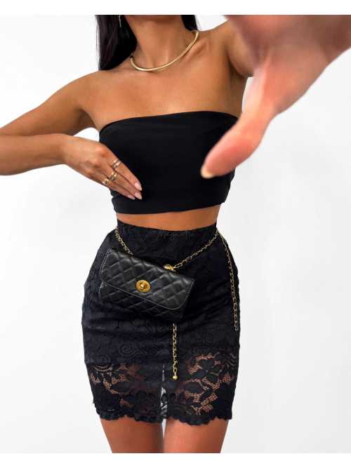 LM947 Top Opaska na biust  Czarna