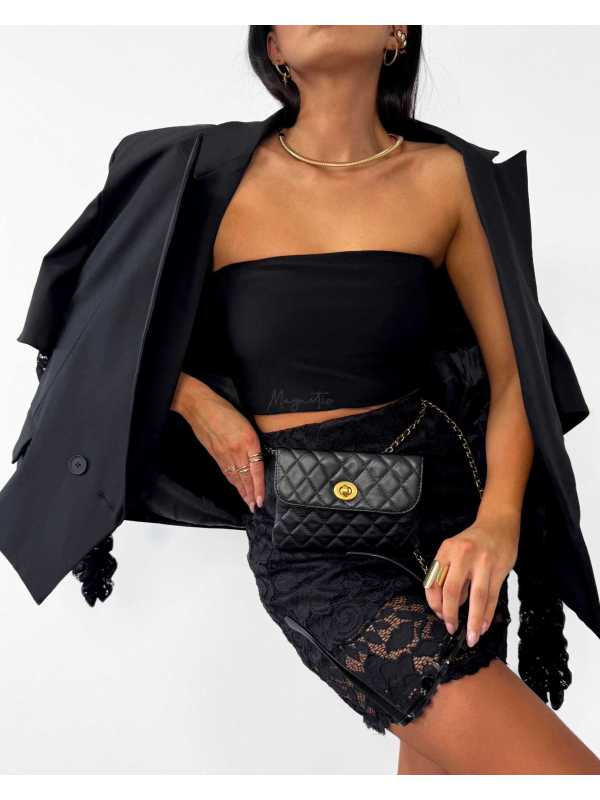 LM947 Top Opaska na biust  Czarna