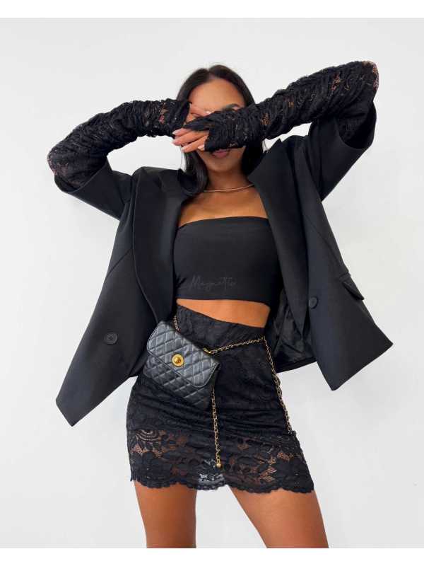 LM947 Top Opaska na biust  Czarna