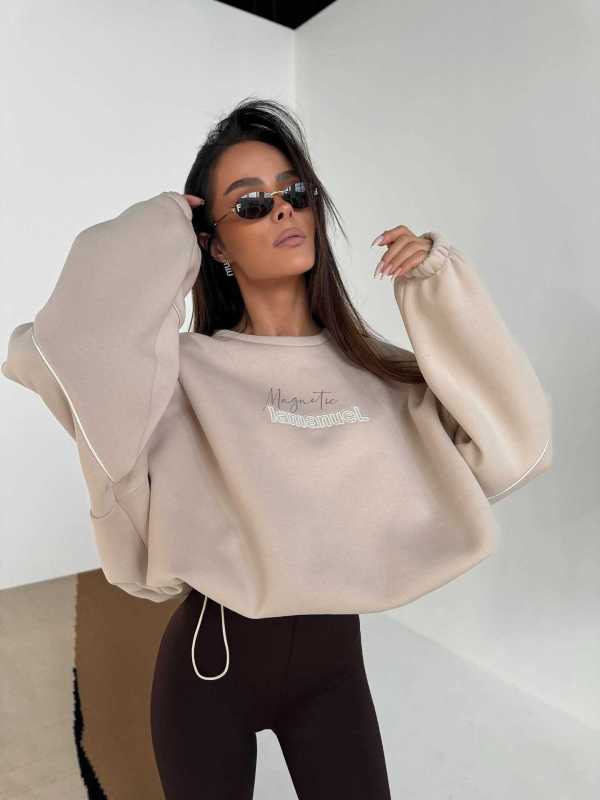 LA898 Bluza Dresowa La Manuel Beżowa