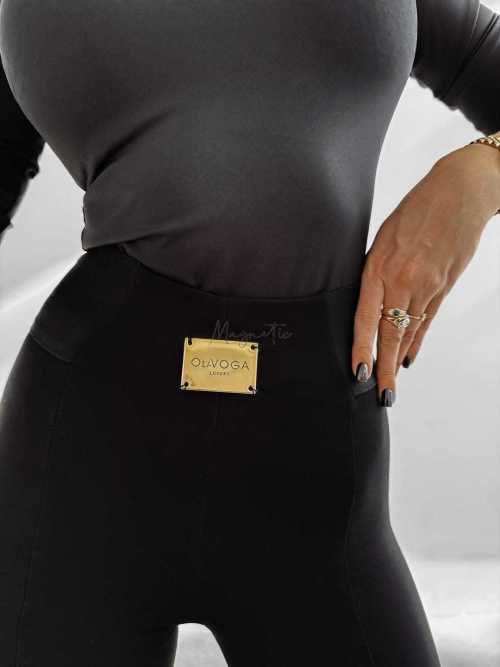 OLV869 Legginsy Modelujące Ola Voga Złota Blaszka Czarne