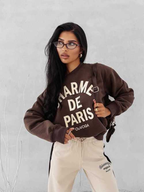 OLV863 Bluza Ola Voga Charme Czekolada